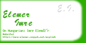 elemer imre business card